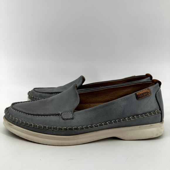 Pikolinos Gandia Moccasin Loafers Leather Water-Resistant Slip On Denim Blue 7 - Picture 4 of 6